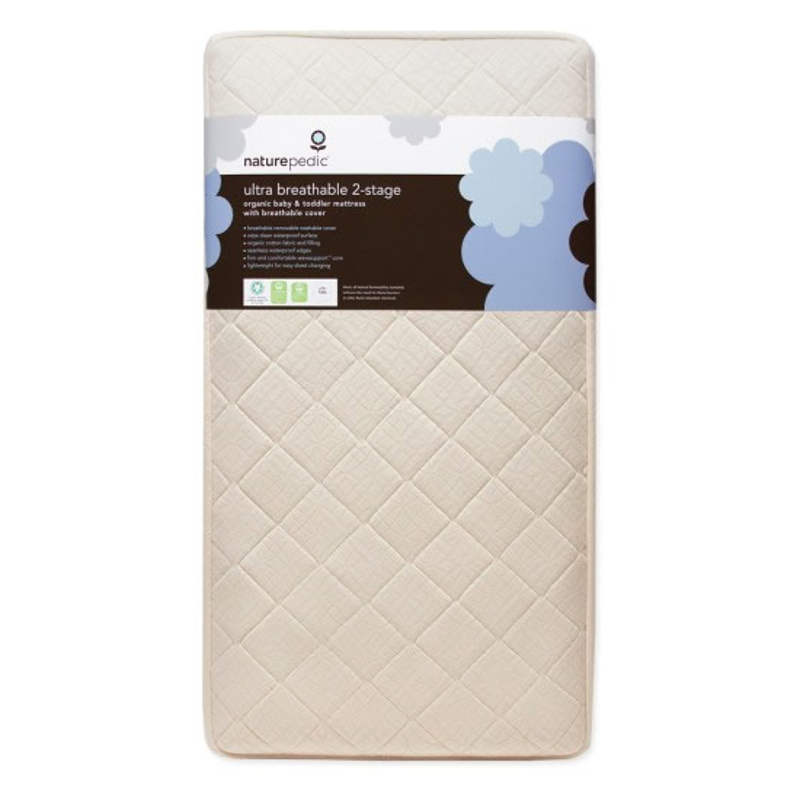 Naturepedic Organic Breathable Ultra 2 Stage Crib Mattress - Waterproof